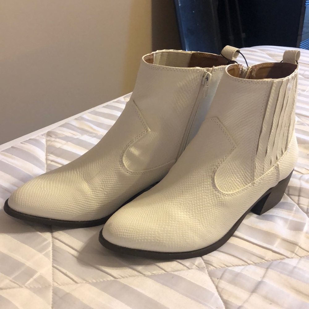 Faux Snakeskin Heeled Booties